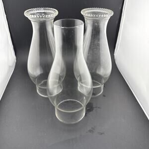 Hurricane Lamp Globe Set Of 3 Vintage